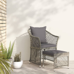 Vidaxl 2-delige Loungeset Met Kussens Poly Rattan - Grijs