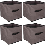 Set Van 4x Opbergmand 29 Liter Taupe 31 X 31 X 31 Cm - Opbergmanden