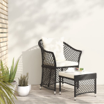 Vidaxl 2-delige Loungeset Met Kussens Poly Rattan - Negro