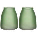 Bellatio Design Bloemenvaas - 2x Mat Glas - D13 X H15 Cm - Vazen - Groen