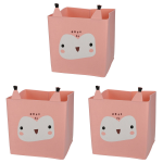 3x Stuks Opbergmand Vilt Kinderkamer - Dieren Thema Uil - 32 X 32 X 32 Cm - Opbergmanden