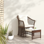 Vidaxl 2-delige Loungeset Met Kussens Poly Rattan - Bruin