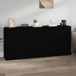 Vidaxl Dressoirs 2 St Bewerkt Hout - Negro