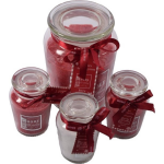 Set Van 4 Heerlijke Zoete Geurkaars In Glas Berry/wit 10x15 Cm Xl 72/ S 11 Branduren - Rood