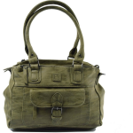 Bicky Bernard Omhang Schoudertas Ritsvakjes Trendy Tas - Cognac - Olijf - Groen