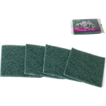 4x Schuurspons Schuurpads Schuursponsjes Voor Pannen Schuurlapje 19.5x14x1cm - Groen