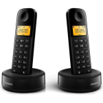 Philips Draadloze Dect-telefoon Met 2 Handset Met Groot Display 4,1 Cm En Nummerherkenning - Zwart