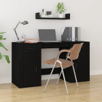 Vidaxl Bureau Met Kast Bewerkt Hout - Negro