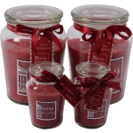 Set Van 4 Heerlijke Zoete Geurkaars In Glas Berry 10x15 Cm Xl 72/ S 11 Branduren - Rood