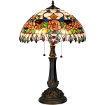 HAES deco - Tiffany Tafellamp Rood, Groen Ø 41x67 Cm Fitting E27 / Lamp Max 2x60w