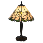 HAES deco - Tiffany Tafellamp Beige, Groen Ø 31x48 Cm Fitting E27 / Lamp Max 1x60w