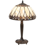 HAES deco - Tiffany Tafellamp Beige, Bruin Ø 30x46 Cm Fitting E27 / Lamp Max 1x60w