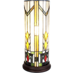 HAES deco - Tiffany Tafellamp Creme, Geel, Rood Ø 18x40 Cm Fitting E14 / Lamp Max 1x25w