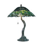 HAES deco - Tiffany Tafellamp Groen Ø 47x58 Cm Fitting E27 / Lamp Max 2x60w