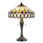 HAES deco - Tiffany Tafellamp Beige, Bruin Ø 40x58 Cm Fitting E27 / Lamp Max 2x60w