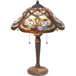 HAES deco - Tiffany Tafellamp Bruin, Rood, Geel Ø 40x54 Cm Fitting E27 / Lamp Max 2x60w