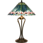 HAES deco - Tiffany Tafellamp Groen, Roze, Blauw Ø 48x73 Cm Fitting E27 / Lamp Max 2x40w