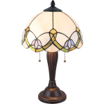 HAES deco - Tiffany Tafellamp Beige, Groen Ø 30x50 Cm Fitting E27 / Lamp Max 2x40w