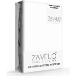 Slaaptextiel Zavelo Deluxe Katoen-satijn Topper Hoeslaken Wit -Lits-jumeaux (160x200 Cm)