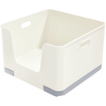 Idesign - Stapelbare Opbergbox Met Opening, 39 X 23 Cm, Kunststof, Beige/ - Idesign Eco Storage - Grijs