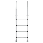 vidaXL Zwembadladder 54x38x184,5 cm 304 roestvrij staal - Argent