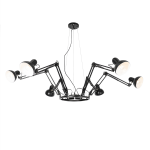 QAZQA Industriële hanglamp 6-lichts verstelbaar - Hobby Spinne - Zwart