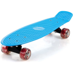Skateboard, Blauw/rood, Retro, Led, Met Pu-dempers