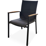 Tierra Outdoor Foxx Stockable Chair Antraciet / Teak - Grijs