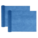 Santex Tafelloper Op Rol - 2x - Donker - 30 Cm X 10 M - Non Woven Polyester - Feesttafelkleden - Blauw