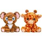 Keel Toys - Pluche Knuffel Dieren Vriendjes Set Tijger En Giraffe 25 Cm - Knuffeldier