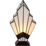HAES deco - Tiffany Tafellamp Wit 17x6x30 Cm Fitting E27 / Lamp Max 1x40w