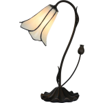 HAES deco - Tiffany Tafellamp Wit Ø 17x43 Cm Fitting E14 / Lamp Max 1x25w