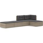 Vidaxl 5-delige Loungeset Met Kussens Poly Rattan - Grijs