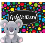 Keel Toys - Cadeaukaart Gefeliciteerd Met Knuffeldier Koala 25 Cm - Knuffeldier