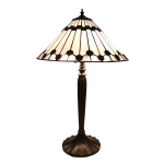 HAES deco - Tiffany Tafellamp Wit, Bruin Ø 40x63 Cm Fitting E27 / Lamp Max 2x60w