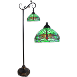 HAES deco - Tiffany Vloerlamp Groen, Bruin 36x25x152 Cm E27/max 1x60w