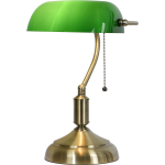 HAES deco - Bureaulamp Bankierslamp Groen, Goudkleurig 27x17x41 Cm E27/max 1x60w