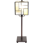 HAES deco - Tiffany Tafellamp Bruin, Beige, Wit 13x13x28 Cm Fitting E14 / Lamp Max 1x25w