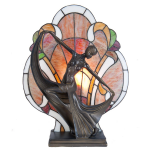 HAES deco - Tiffany Tafellamp Bruin, Rood 35x15x44 Cm Fitting E14 / Lamp Max 1x40w