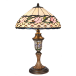 HAES deco - Tiffany Tafellamp Beige, Roze Ø 40x60 Cm Fitting E27 / Lamp Max 2x60w