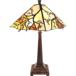 HAES deco - Tiffany Tafellamp Beige, Bruin, Groen Ø 36x57 Cm Fitting E27 / Lamp Max 2x60w