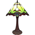 HAES deco - Tiffany Tafellamp Groen, Rood Ø 31x49 Cm Fitting E27 / Lamp Max 1x60w