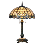 HAES deco - Tiffany Tafellamp Beige, Blauw Ø 50x80 Cm Fitting E27 / Lamp Max 2x60w
