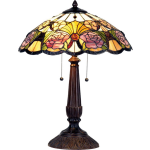 HAES deco - Tiffany Tafellamp Geel, Groen, Roze Ø 44x57 Cm Fitting E27 / Lamp Max 2x60w