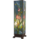 HAES deco - Tiffany Tafellamp Groen, Roze, Blauw 17x17x58 Cm Fitting E27 / Lamp Max 1x60w