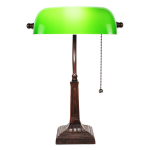 HAES deco - Bankierslamp Tafellamp Groen 26x16x40 Cm Fitting E27 / Lamp Max 1x40w