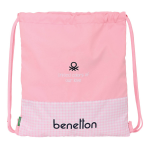 Benetton Rugtas Met Koordjes Vichy (35 X 40 X 1 Cm) - Roze