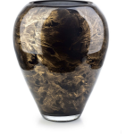 Van Der Groff Christie Vaas Marmer Look Glas 26 X 26 X 33 Cm - Zwart
