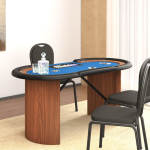 Vidaxl Pokertafel Voor 10 Spelers Met Fichebak 160x80x75 Cm - Blauw