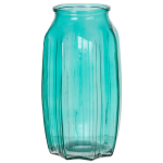 Bellatio Design Bloemenvaas Transparant Glas - D12 X H22 Cm - Vazen - Blauw